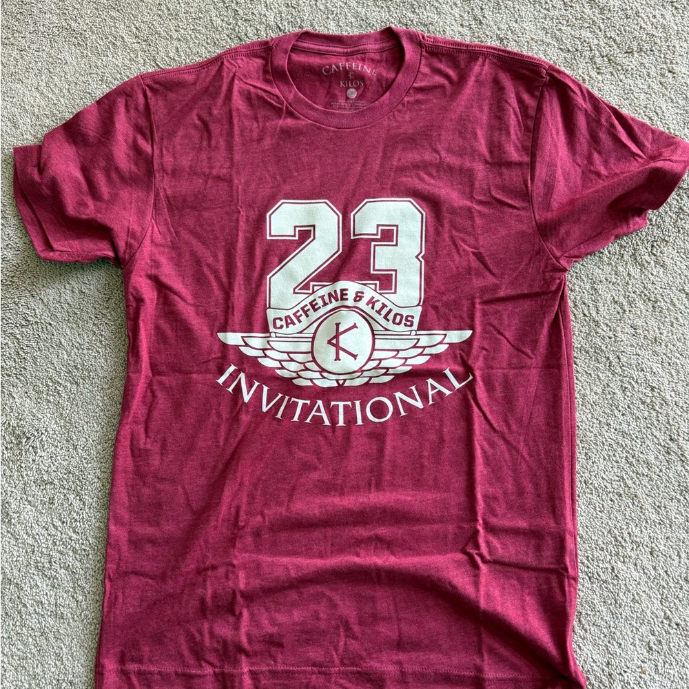 Caffeine & Kilos Invitational Red Graphic T-Shirt Mens Size Small